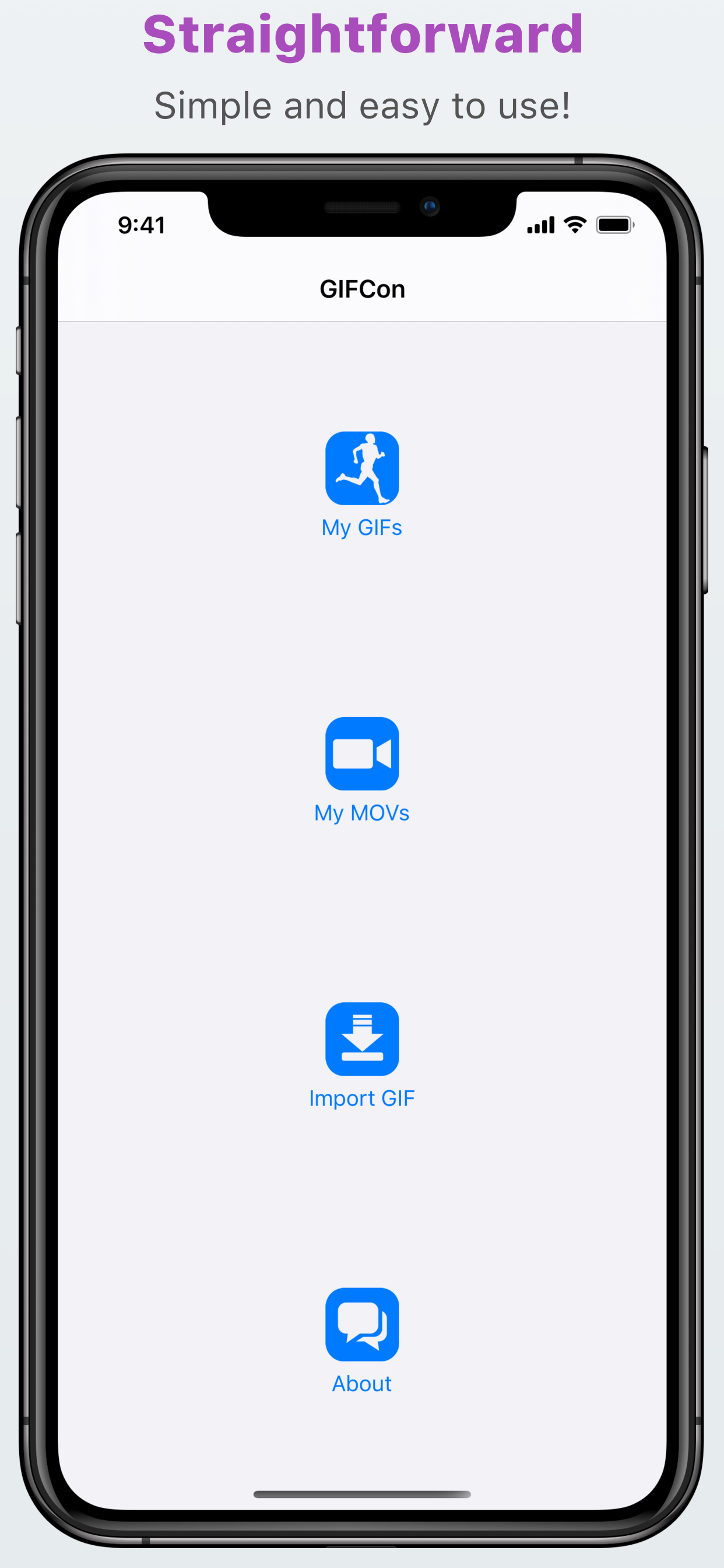 GIFCon start screen with GIF conversion options